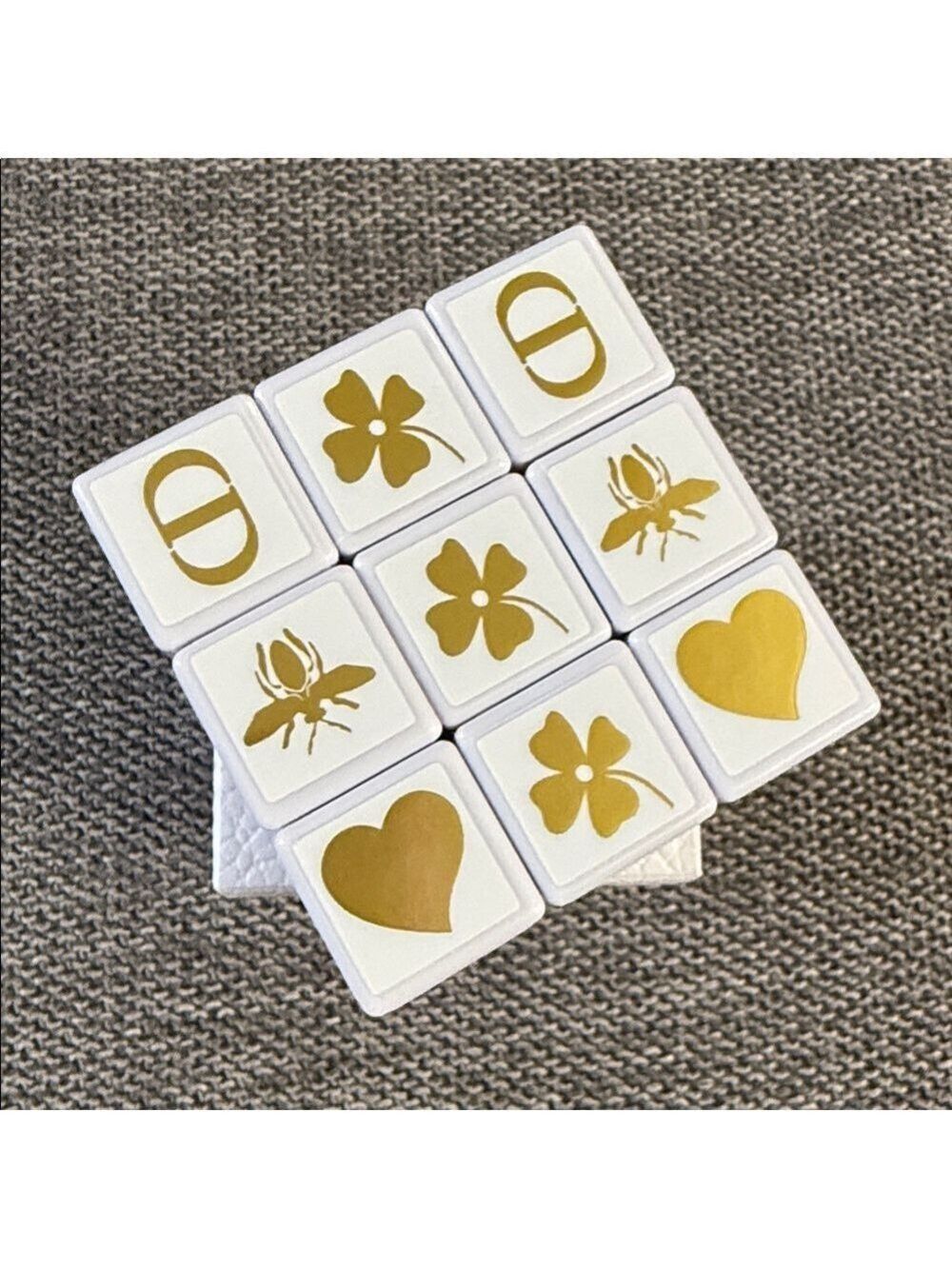Dior White Rubik’s Cube Puzzle Plastic Gold Motifs New Authentic - Picture 10 of 17